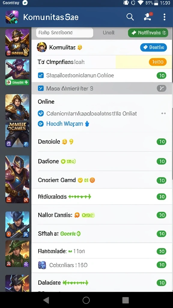 Pengguna dapat melihat menu permainan yang interaktif.