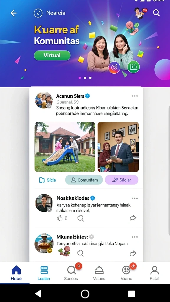 Berinteraksi dengan teman dalam mode multiplayer.