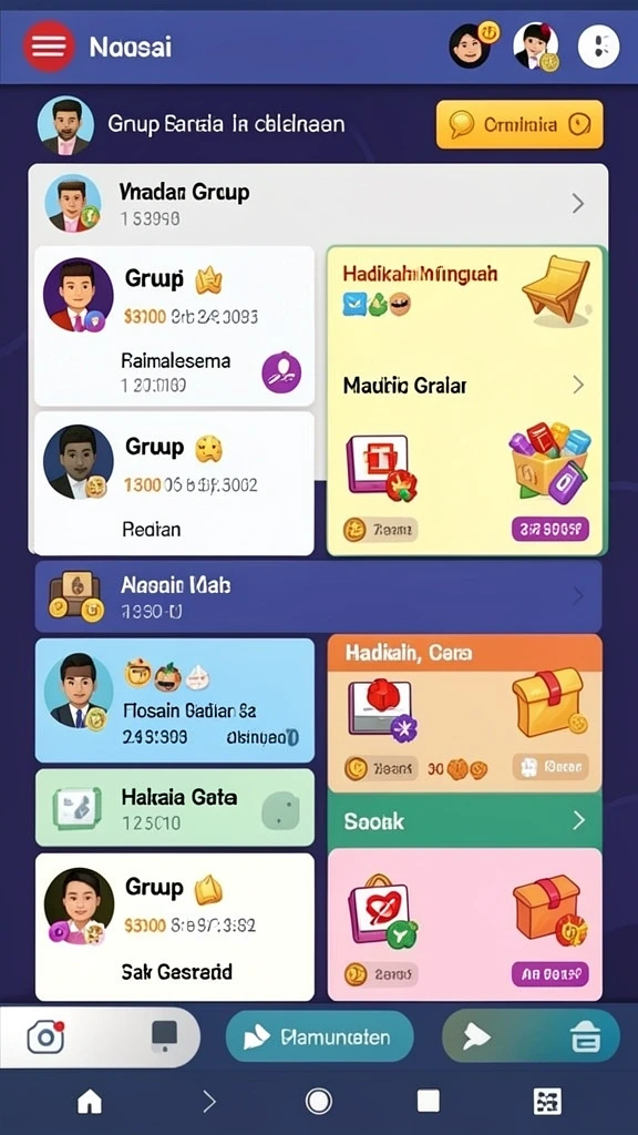 Fitur sosial untuk berinteraksi dengan pemain lain.