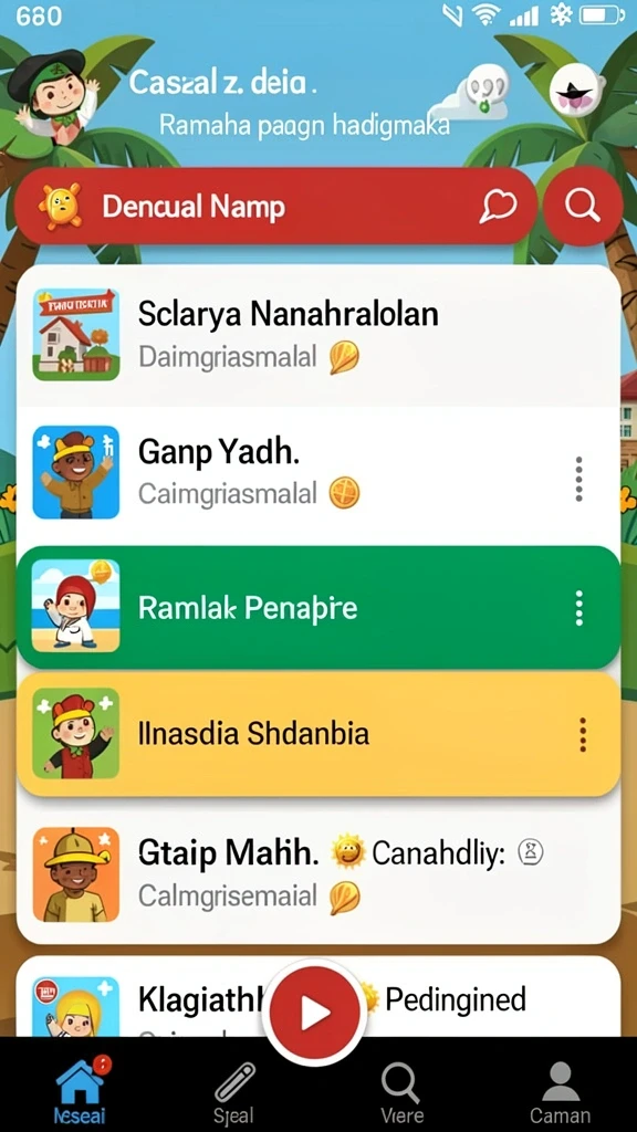 Pengaturan karakter yang beragam dan menarik.