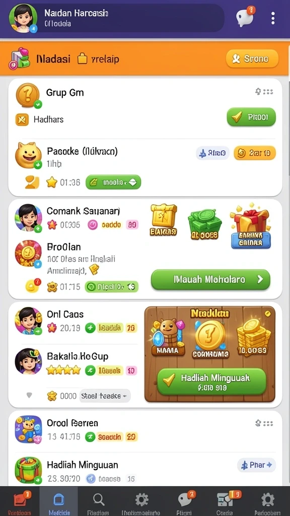Tampilan menu utama dengan desain yang menarik.